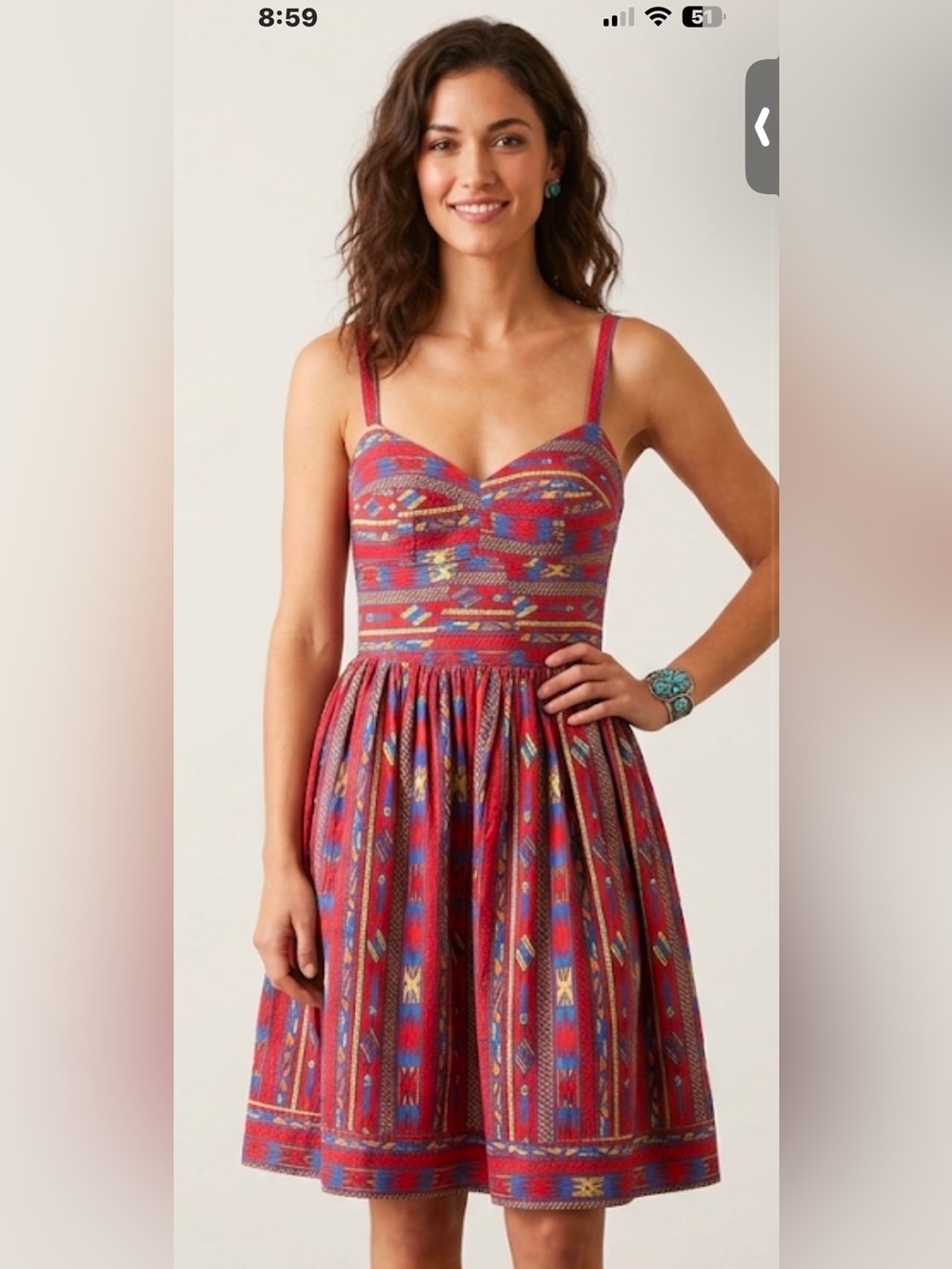 Amanda UpRichard 100% Silk Red Patterned Sweetheart Mini Dress EUC